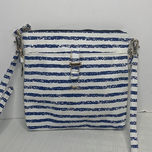 SCOUT CROSSBODY IN BLUE AND WHITE STRIPE - Picture 1 of 8